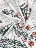 BLOCKS OF INDIA Sanganeri Print Cotton Viscose Economy King Size Bedsheet (225 X 270 CM) DOB_BED_AURA_1