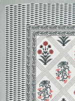 BLOCKS OF INDIA Sanganeri Print Cotton Viscose Economy King Size Bedsheet (225 X 270 CM) DOB_BED_AURA_1