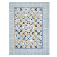 BLOCKS OF INDIA Sanganeri Print Cotton Viscose Economy King Size Bedsheet (225 X 270 CM) DOB_BED_AURA_BOX_BLUE