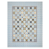 BLOCKS OF INDIA Sanganeri Print Cotton Viscose Economy King Size Bedsheet (225 X 270 CM) DOB_BED_AURA_BOX_BLUE