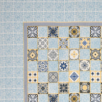 BLOCKS OF INDIA Sanganeri Print Cotton Viscose Economy King Size Bedsheet (225 X 270 CM) DOB_BED_AURA_BOX_BLUE
