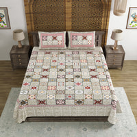 BLOCKS OF INDIA Sanganeri Print Cotton Viscose Economy King Size Bedsheet (225 X 270 CM) DOB_BED_AURA_BOX_RED
