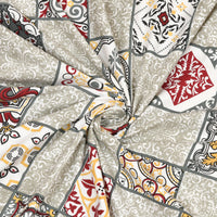 BLOCKS OF INDIA Sanganeri Print Cotton Viscose Economy King Size Bedsheet (225 X 270 CM) DOB_BED_AURA_BOX_RED