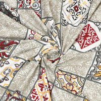 BLOCKS OF INDIA Hand Block Print Cotton King Size Bedsheet (225 X 270 CM) DOB_BED_AURA_BOX_RED