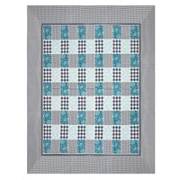 BLOCKS OF INDIA Sanganeri Print Cotton Viscose Economy King Size Bedsheet (225 X 270 CM) DOB_BED_AURA_CHECK PAISLEY_BLUE