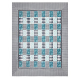 BLOCKS OF INDIA Sanganeri Print Cotton Viscose Economy King Size Bedsheet (225 X 270 CM) DOB_BED_AURA_CHECK PAISLEY_BLUE