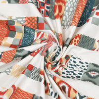 BLOCKS OF INDIA Sanganeri Print Cotton Viscose Economy King Size Bedsheet (225 X 270 CM) DOB_BED_AURA_IKAT_GREY