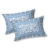 BLOCKS OF INDIA Hand Block Print Cotton King Size Bedsheet (225 X 270 CM) DOB_BED_AURA_JAAL_BLUE