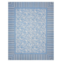 BLOCKS OF INDIA Sanganeri Print Cotton Viscose Economy King Size Bedsheet (225 X 270 CM) DOB_BED_AURA_JAAL_BLUE