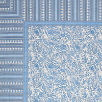 BLOCKS OF INDIA Sanganeri Print Cotton Viscose Economy King Size Bedsheet (225 X 270 CM) DOB_BED_AURA_JAAL_BLUE