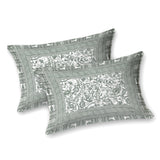 BLOCKS OF INDIA Sanganeri Print Cotton Viscose Economy King Size Bedsheet (225 X 270 CM) DOB_BED_AURA_JAAL_GREY
