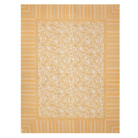 BLOCKS OF INDIA Sanganeri Print Cotton Viscose Economy King Size Bedsheet (225 X 270 CM) DOB_BED_AURA_JAAL_YELLOW