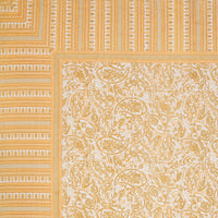 BLOCKS OF INDIA Sanganeri Print Cotton Viscose Economy King Size Bedsheet (225 X 270 CM) DOB_BED_AURA_JAAL_YELLOW