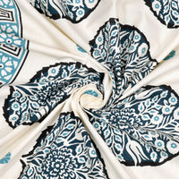 BLOCKS OF INDIA Sanganeri Print Cotton Viscose Economy King Size Bedsheet (225 X 270 CM) DOB_BED_AURA_PAAN_TURQUOISE