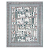 BLOCKS OF INDIA Sanganeri Print Cotton Viscose Economy King Size Bedsheet (225 X 270 CM) DOB_BED_AURA_PATCH_GREY