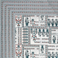 BLOCKS OF INDIA Sanganeri Print Cotton Viscose Economy King Size Bedsheet (225 X 270 CM) DOB_BED_AURA_PATCH_GREY