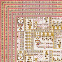 BLOCKS OF INDIA Sanganeri Print Cotton Viscose Economy King Size Bedsheet (225 X 270 CM) DOB_BED_AURA_PATCH_PEACH