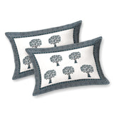 BLOCKS OF INDIA Hand Block Print Cotton King Size Bedsheet (225 X 270 CM) DOB_BED_AURA_TREE_BLUE