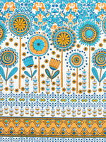 BLOCKS OF INDIA Hand Block Printed Cotton Daylight Curtain with Eyelets(Set of 2 Curtains) (Flower 214 cm / Door)