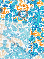 BLOCKS OF INDIA Hand Block Printed Cotton Daylight Curtain with Eyelets(Set of 2 Curtains) (Flower 214 cm / Door)