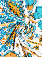 BLOCKS OF INDIA Hand Block Printed Cotton Daylight Curtain with Eyelets(Set of 2 Curtains) (Flower 214 cm / Door)