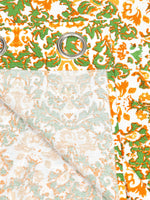 BLOCKS OF INDIA Hand Block Printed Cotton Daylight Curtains with Eyelets(Set of 2 Curtains) (Flower 214 cm/ Door)