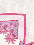 BLOCKS OF INDIA Hand Block Printed Cotton Summer Single Size Reversible Printed Malmal Dohar- Multicolor (BOIDHR_PINK BLUE TREE)