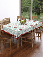 PURE COTTON RAJASTHANI HAND BLOCK PRINT SIX SEATER TABLE CLOTH (BRICK MOTIFS)