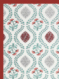 BLOCKS OF INDIA Diwan Set Cotton 8 Piece | Deewan Printed Bedsheet Sets for Living Room Hall (Set of 8 Piece, 1-Bed Sheet | 2-Bolster Cover | 5-Cushion Cover (Brick Motif)