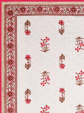 Hand Block Printed 100% Cotton Dohar King Size Reversible (PInk Peach Flower)