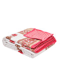 Hand Block Printed 100% Cotton Dohar King Size Reversible (PInk Peach Flower)