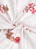 Hand Block Printed 100% Cotton Dohar King Size Reversible (PInk Peach Flower)