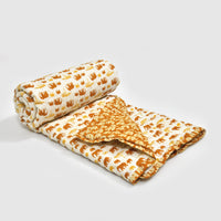 BLOCKS OF INDIA KIDS COTTON HAND BLOCK PRINTED SOFT QUILT/RAJAI/BLANKET (40 INCH X 60 INCH) (BROWN ELEPHANT)