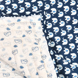 BLOCKS OF INDIA KIDS COTTON HAND BLOCK PRINTED SOFT QUILT/RAJAI/BLANKET (40 INCH X 60 INCH) (BLUE ELEPHANT)