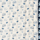 BLOCKS OF INDIA KIDS COTTON HAND BLOCK PRINTED SOFT QUILT/RAJAI/BLANKET (40 INCH X 60 INCH) (BLUE ELEPHANT)