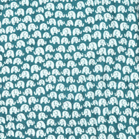 BLOCKS OF INDIA KIDS COTTON HAND BLOCK PRINTED SOFT QUILT/RAJAI/BLANKET (40 INCH X 60 INCH) (TURQ ELEPHANT)