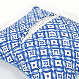 Rajasthani Handmade Hand Block Print Cotton Cushion Cover, Blue Circles (5 Pcs)