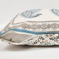 Rajasthani Handmade Hand Block Print Cotton Cushion Cover, Grey Jaal (5Pcs)
