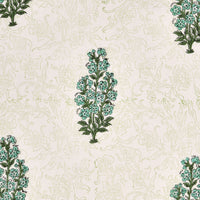 BLOCKS OF INDIA Hand Block Printed Cotton Daylight Curtain with Eyelets(Set of 2 Curtains) (Flower 214 cm / Door)