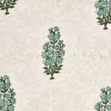 BLOCKS OF INDIA Hand Block Printed Cotton Daylight Curtain with Eyelets(Set of 2 Curtains) (Flower 214 cm / Door)