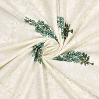 BLOCKS OF INDIA Hand Block Printed Cotton Daylight Curtain with Eyelets(Set of 2 Curtains) (Flower 214 cm / Door)