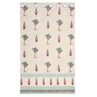 BLOCKS OF INDIA Hand Block Printed Cotton Daylight Curtain with Eyelets(Set of 2 Curtains) (Flower 214 cm/ Door)