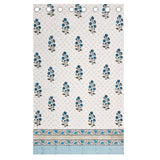 BLOCKS OF INDIA Hand Block Printed Cotton Daylight Curtain with Eyelets(Set of 2 Curtains) (Flower 214 cm/ Door)