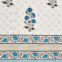 BLOCKS OF INDIA Hand Block Printed Cotton Daylight Curtain with Eyelets(Set of 2 Curtains) (Flower 214 cm/ Door)