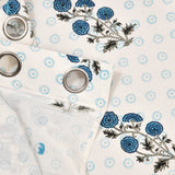 BLOCKS OF INDIA Hand Block Printed Cotton Daylight Curtain with Eyelets(Set of 2 Curtains) (Flower 214 cm/ Door)