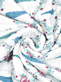 Cotton Single Size Quilt/ Rajai Hand Block Print for Light Winters (150x225 cm) (Turq Patti)