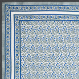 BLOCKS OF INDIA Hand Block Printed Cotton Summer Single Size Reversible Printed Malmal Dohar Blue Grey Jaal