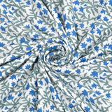 BLOCKS OF INDIA Hand Block Printed Cotton Summer Single Size Reversible Printed Malmal Dohar Blue Grey Jaal