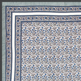BLOCKS OF INDIA Hand Block Printed Cotton Summer Single Size Reversible Printed Malmal Dohar Blue Grey Jaal