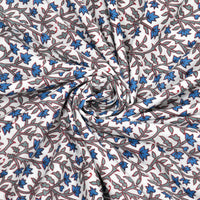 BLOCKS OF INDIA Hand Block Printed Cotton Summer Single Size Reversible Printed Malmal Dohar Blue Grey Jaal